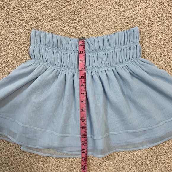 TULAROSA Natalie Mini Skirt in Baby Blue Revolve Smocked Waist Pull On SMALL - Picture 12 of 12